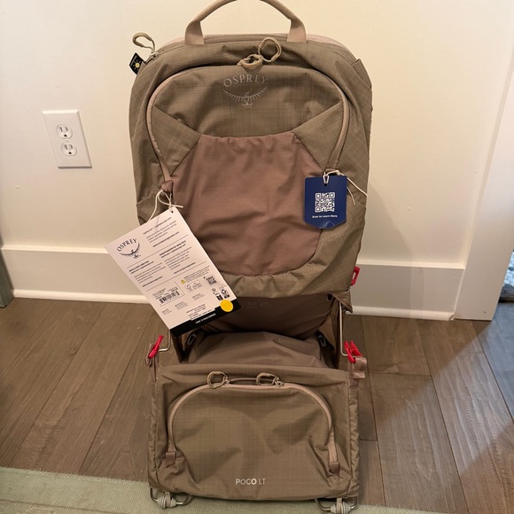 NWT Osprey Poco LT Child Carrier Backpack - Tan Concrete - Picture 2 of 11